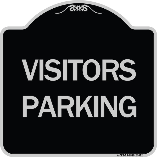 Parking Lot Visitors Parking Heavy-Gauge Aluminum Architectural Sign, 18" x 18", BS-1818-24622